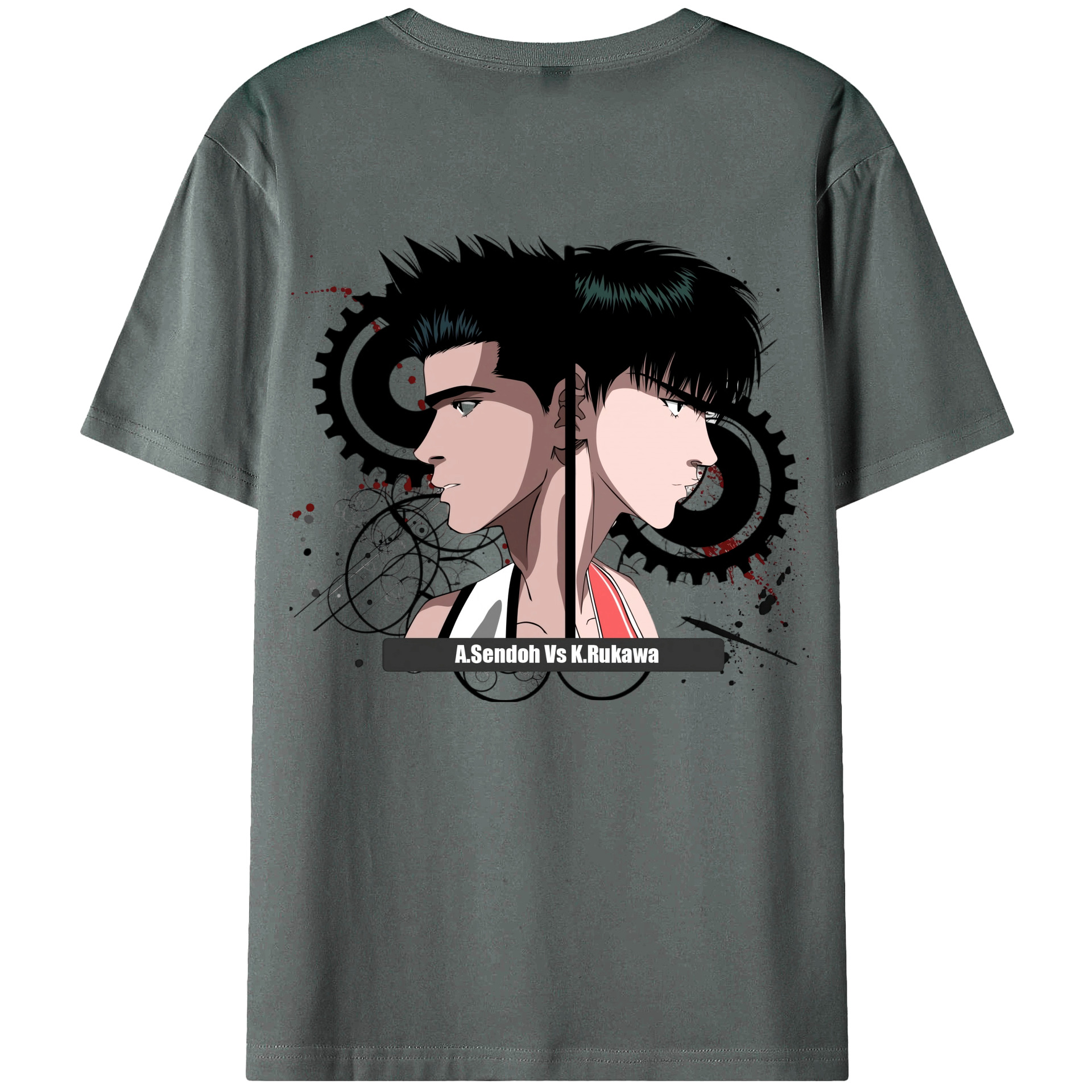 （画像用） SLAM DUNK／スラムダンク 綿100％ メンズ半袖Tシャツ（バックプリント） 通気性